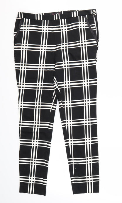 TU Womens Black Check  Dress Pants Trousers Size 12 L27 in