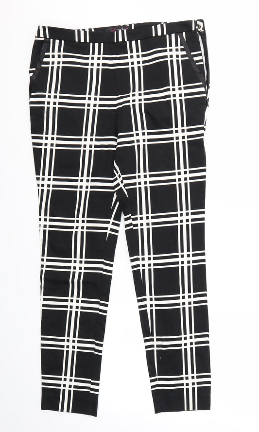 TU Womens Black Check  Dress Pants Trousers Size 12 L27 in
