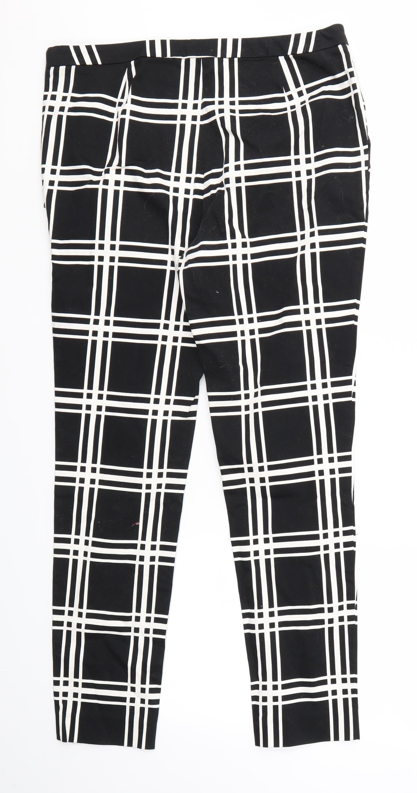 TU Womens Black Check  Dress Pants Trousers Size 12 L27 in