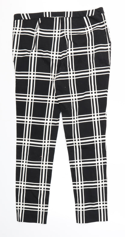 TU Womens Black Check  Dress Pants Trousers Size 12 L27 in
