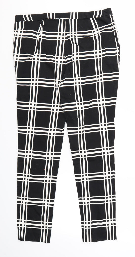 TU Womens Black Check  Dress Pants Trousers Size 12 L27 in