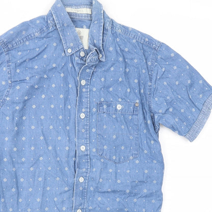 SER55 Mens Blue    Button-Up Size XS