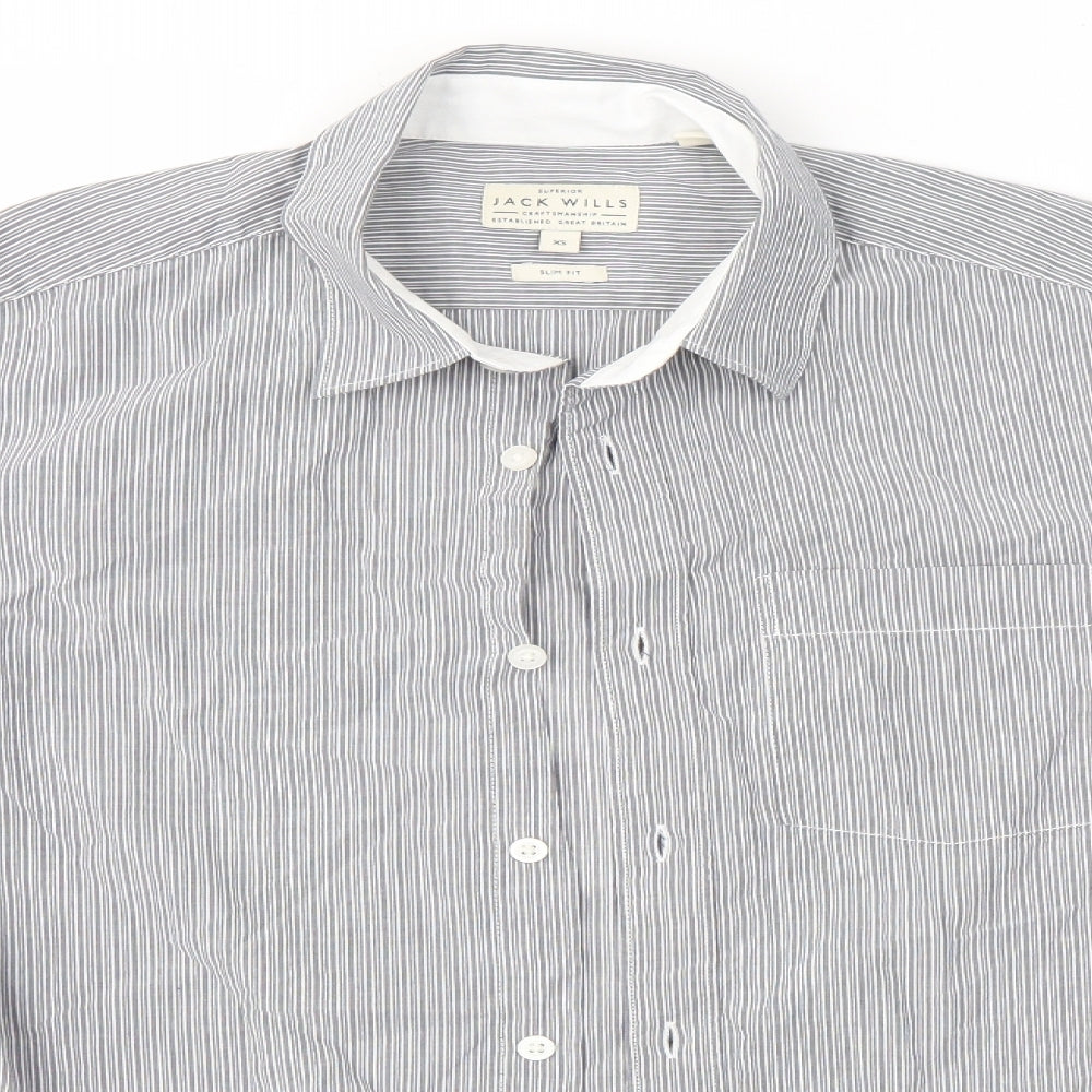 Womens UK Size XS Jack Wills Grey Basic Button-Up