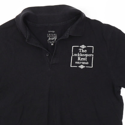 George Mens Black    Polo Size M  - LOCK KEEPER'S PUB