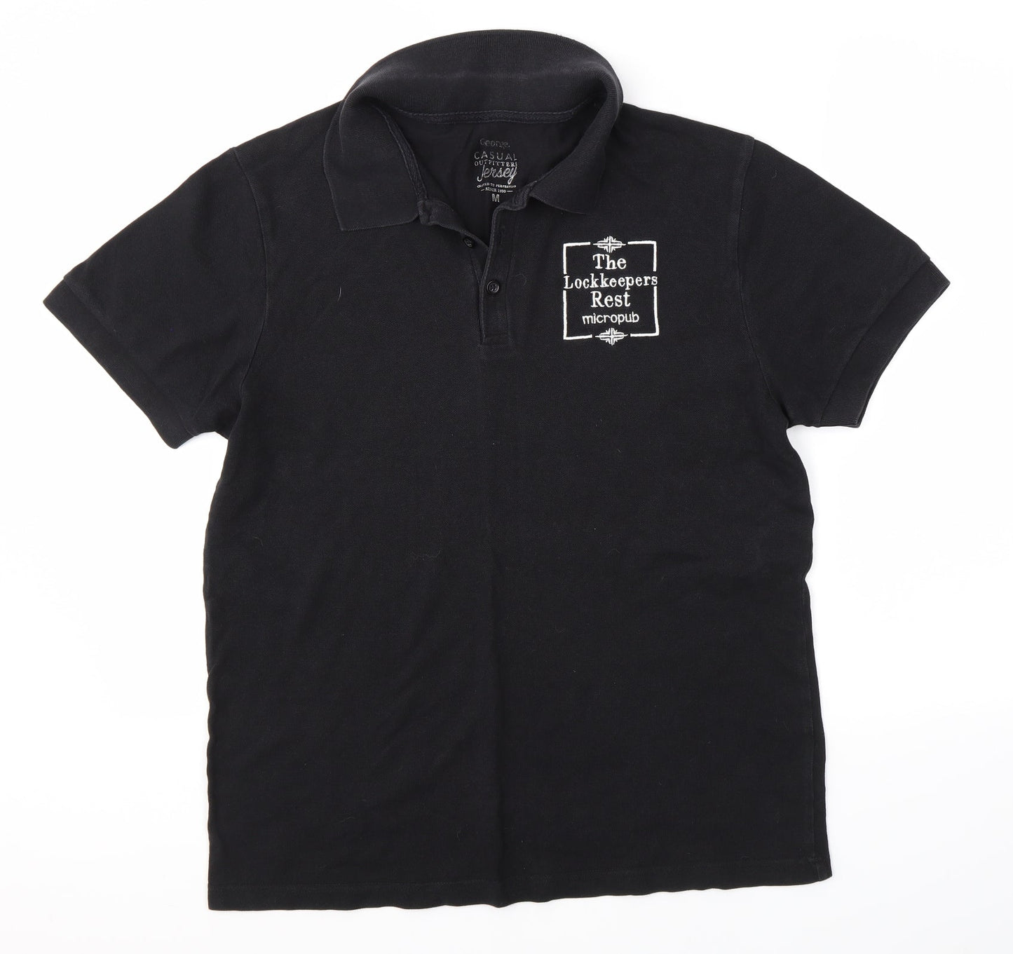 George Mens Black    Polo Size M  - The Lockkeepers Rest