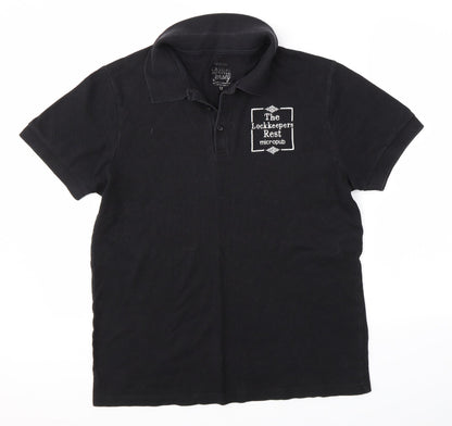 George Mens Black    Polo Size M  - The Lockkeepers Rest