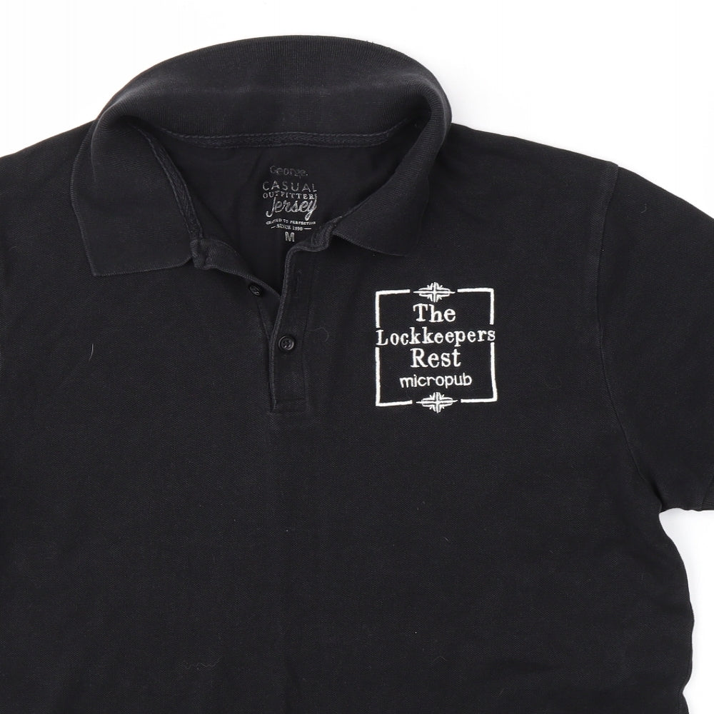 George Mens Black    Polo Size M  - The Lockkeepers Rest