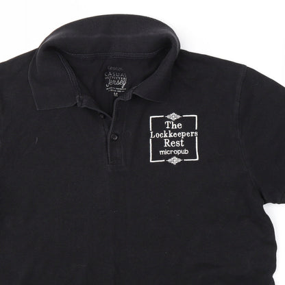 George Mens Black    Polo Size M  - The Lockkeepers Rest