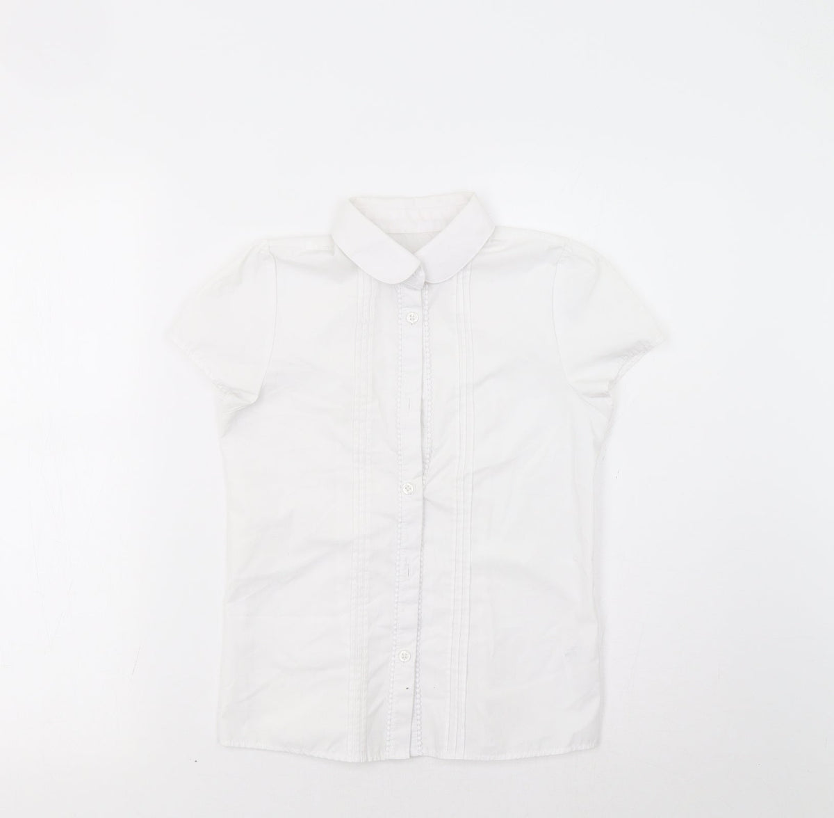 Additional front view of F&F girls’ white basic button-up, size 9-10, years