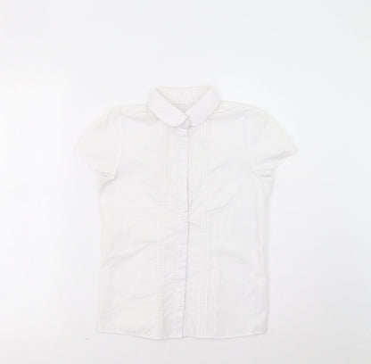 Additional front view of F&F girls’ white basic button-up, size 9-10, years