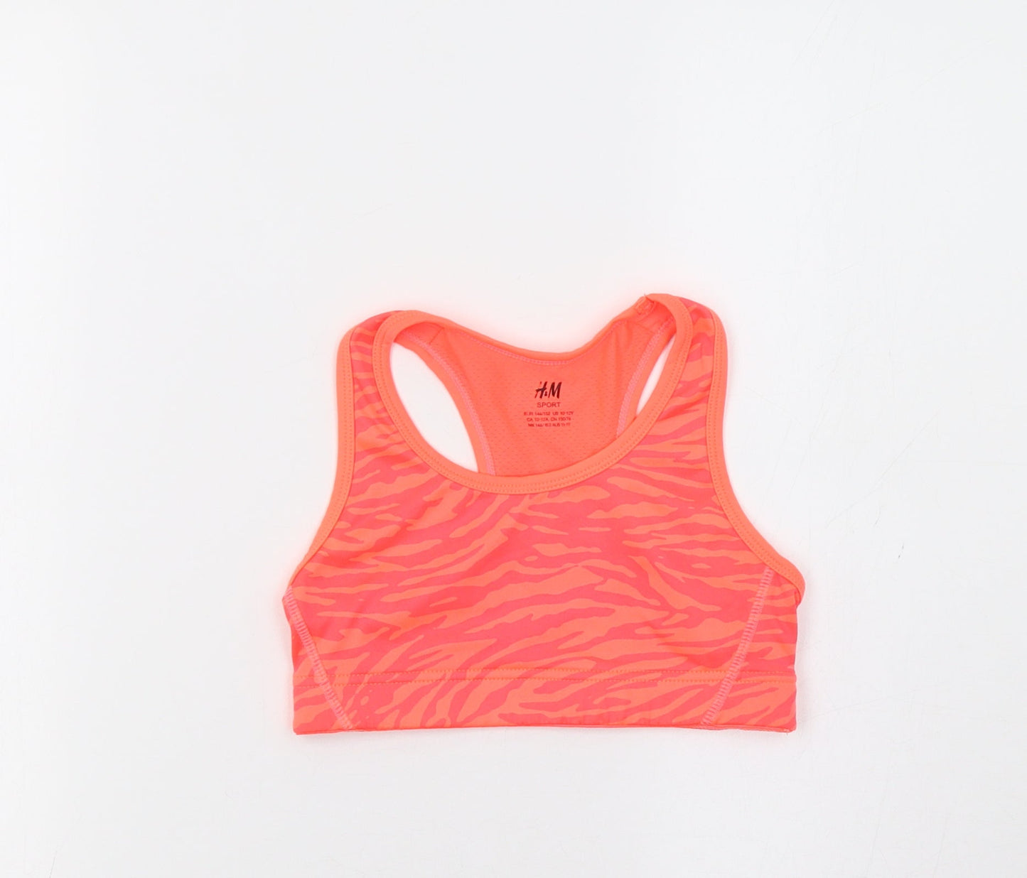 H&M Girls Orange Animal Print  Cropped Tank Size 10-11 Years