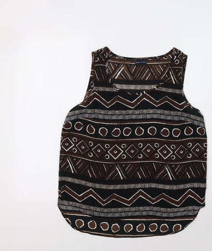 Get It On Womens Black Geometric  Basic Tank Size M