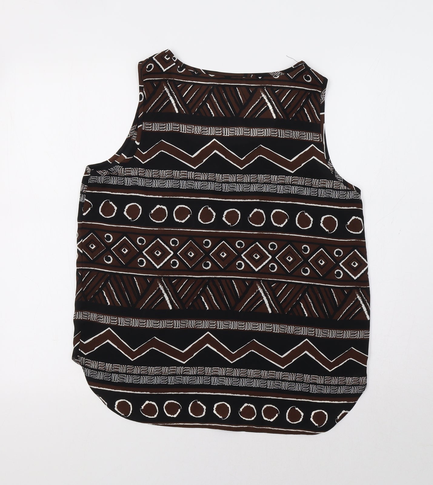 Get It On Womens Black Geometric  Basic Tank Size M