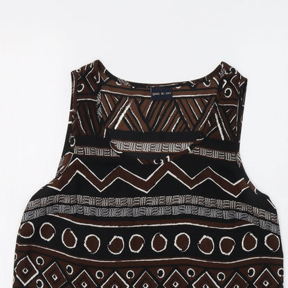 Get It On Womens Black Geometric  Basic Tank Size M