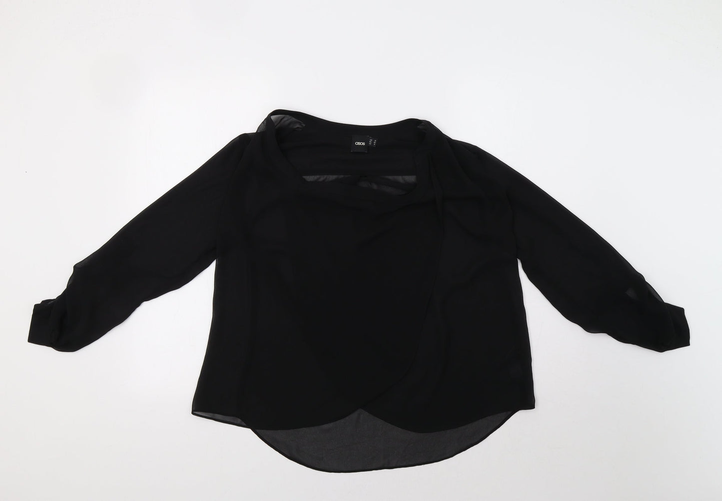 Womens UK Size 10 ASOS Black Basic Blouse