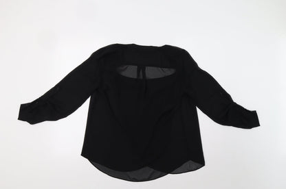 Womens UK Size 10 ASOS Black Basic Blouse