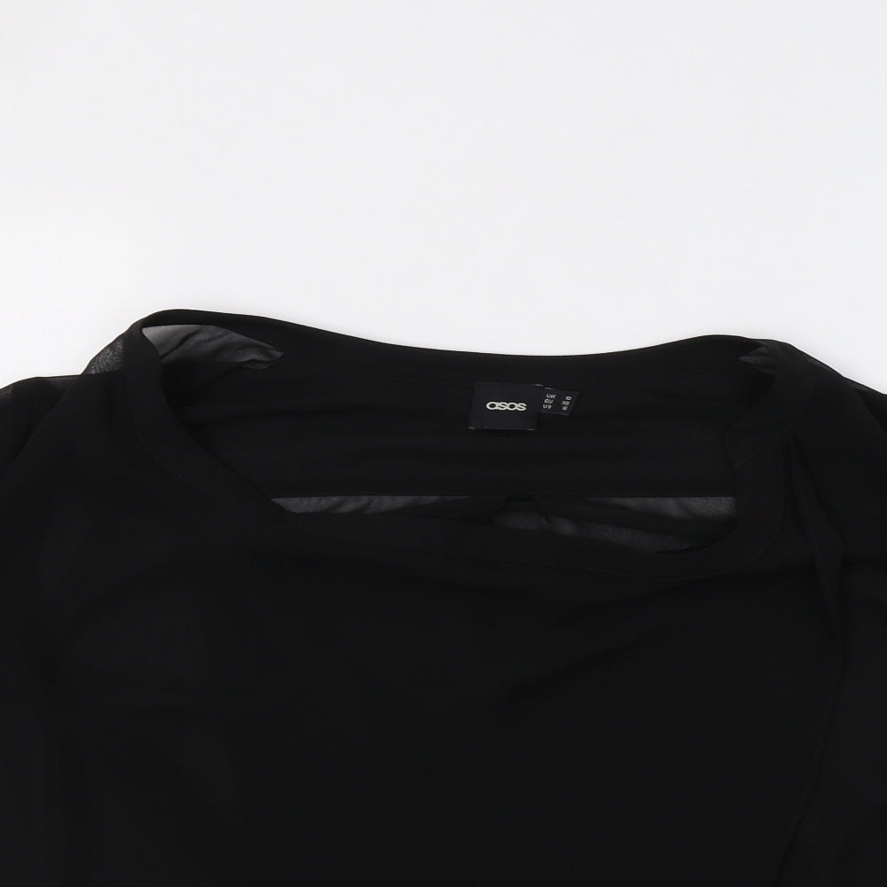 Womens UK Size 10 ASOS Black Basic Blouse
