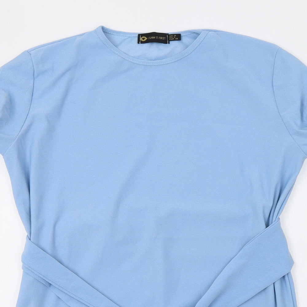 I SAW IT FIRST Womens Blue   Basic Blouse Size 10