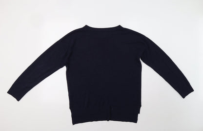 Womens UK Size M NEXT Blue Henley Jumper