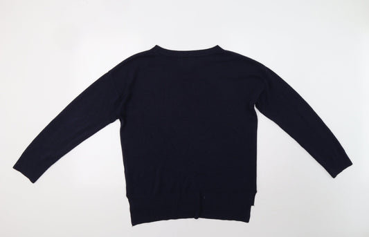 Womens UK Size M NEXT Blue Henley Jumper