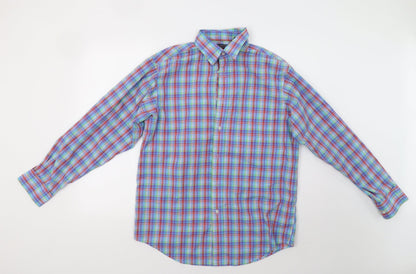 Roundtree & Yorke Mens Multicoloured Check   Button-Up Size M