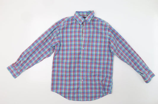 Roundtree & Yorke Mens Multicoloured Check   Button-Up Size M