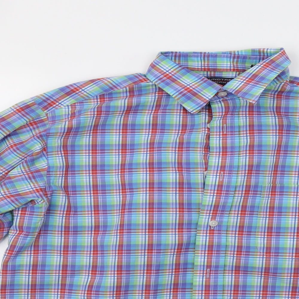 Roundtree & Yorke Mens Multicoloured Check   Button-Up Size M
