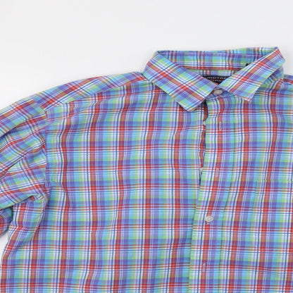 Roundtree & Yorke Mens Multicoloured Check   Button-Up Size M