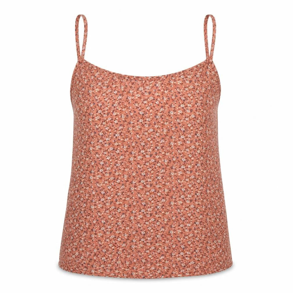 Front view of New Look women’s pink floral camisole tank, size UK 8
