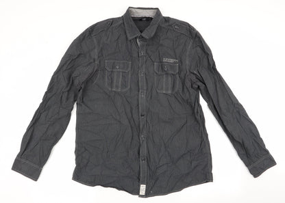 Mens UK Size L Florence and Fred Grey  Button-Up Long Sleeve Casual Shirt