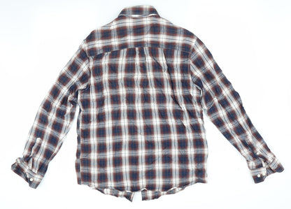 Mens UK Size M Easy Brown  Button-Up Long Sleeve Casual Shirt