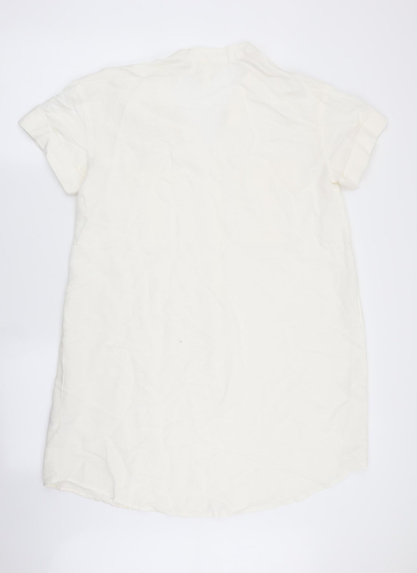 H&M Womens Ivory   A-Line  Size 8  - Linen look dress