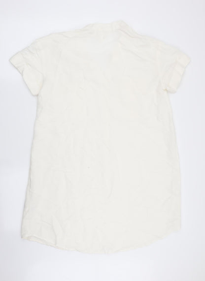 H&M Womens Ivory   A-Line  Size 8  - Linen look dress