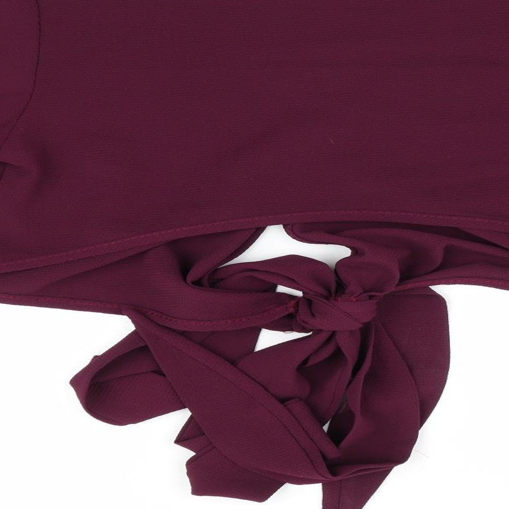 Stylewise Womens Purple   Jacket  Size 6  - Wide Sleeves Tie Front Shrug