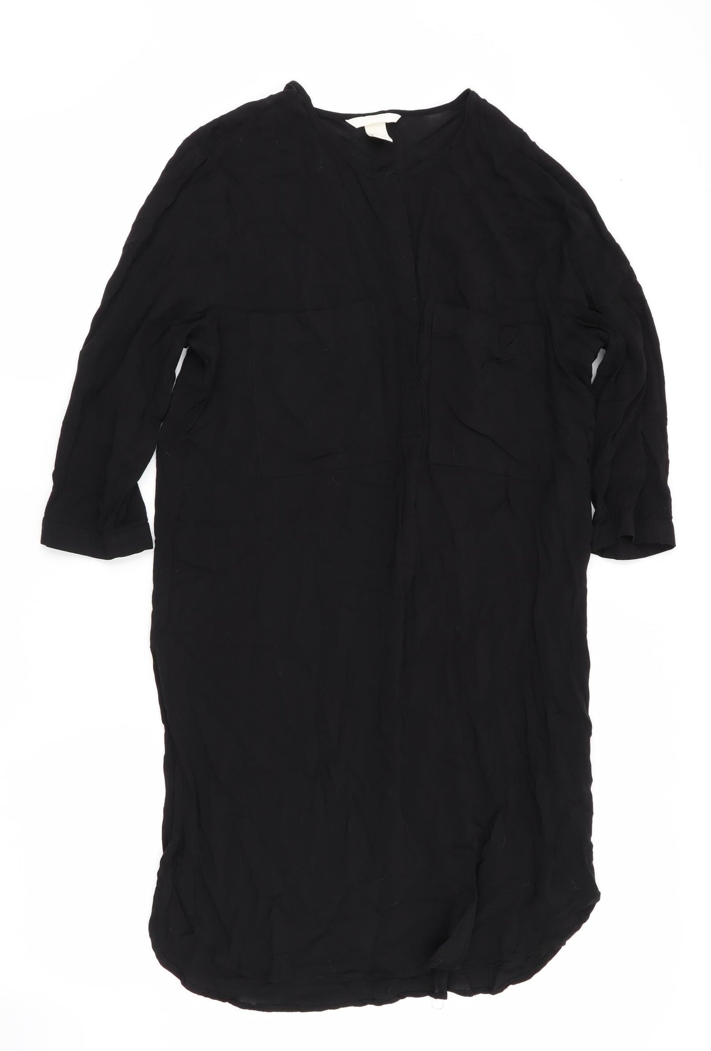 H&M Womens Black   Shirt Dress  Size 10  - Pullover Style