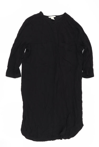 H&M Womens Black   Shirt Dress  Size 10  - Pullover Style