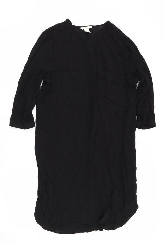 H&M Womens Black   Shirt Dress  Size 10  - Pullover Style