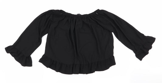 Womens UK Size 10 Atmosphere Black Basic Blouse