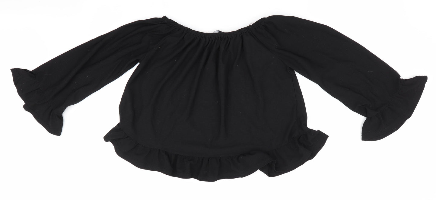 Womens UK Size 10 Atmosphere Black Basic Blouse
