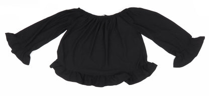 Womens UK Size 10 Atmosphere Black Basic Blouse