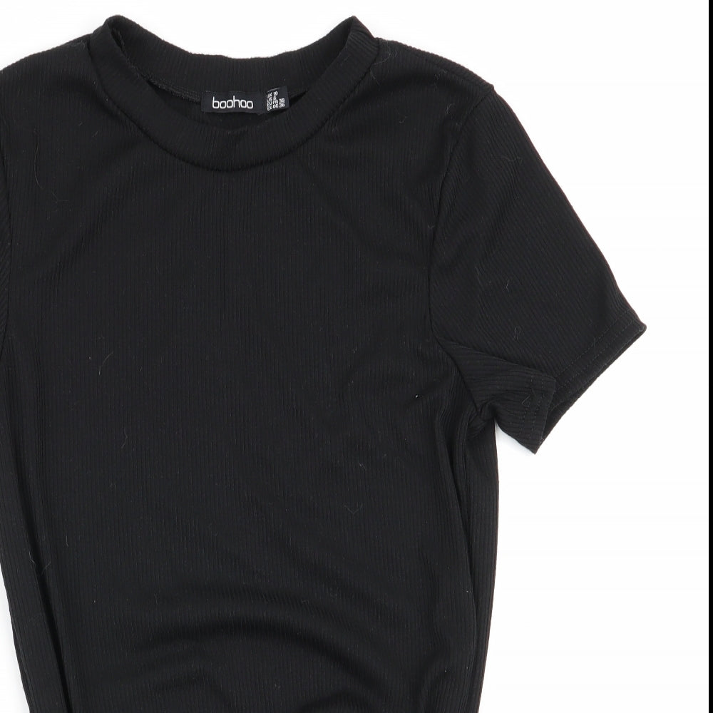 Boohoo Womens Black   Bodysuit One-Piece Size 10