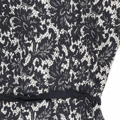 H&M Womens Black Floral  Shift  Size 12  - Lace like print