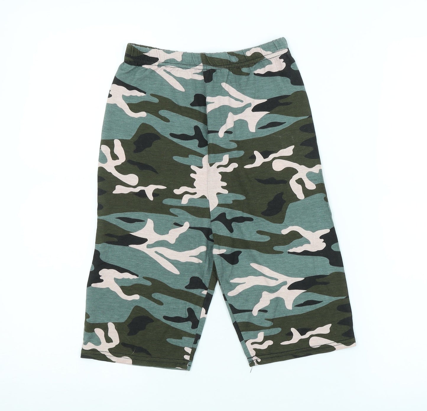 Womens UK Size 4 PRETTYLITTLETHING  Cropped Green Leggings