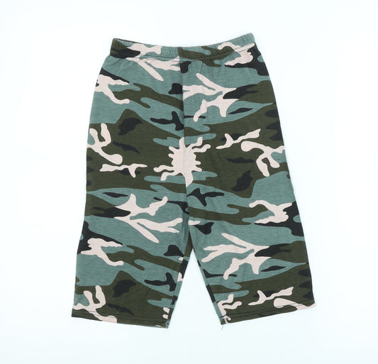 Womens UK Size 4 PRETTYLITTLETHING  Cropped Green Leggings