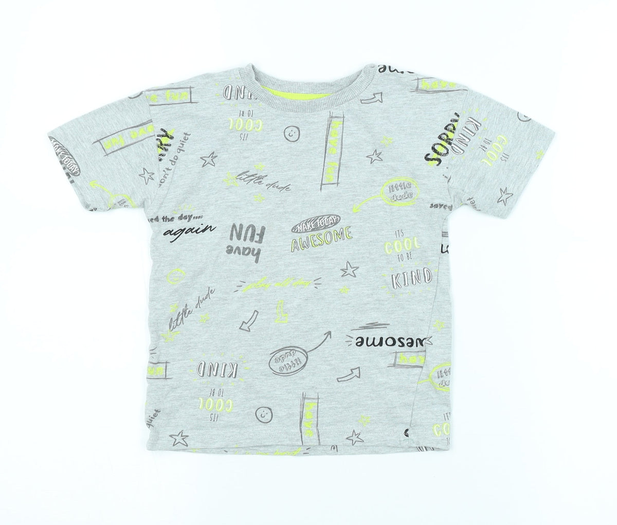 Additional front view of George boys’ grey spotted basic t-shirt, size 2-3, years