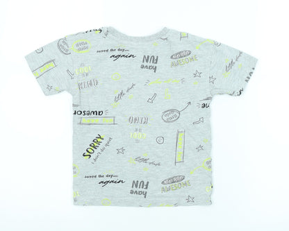 Back view of George boys’ grey spotted basic t-shirt, size 2-3, years