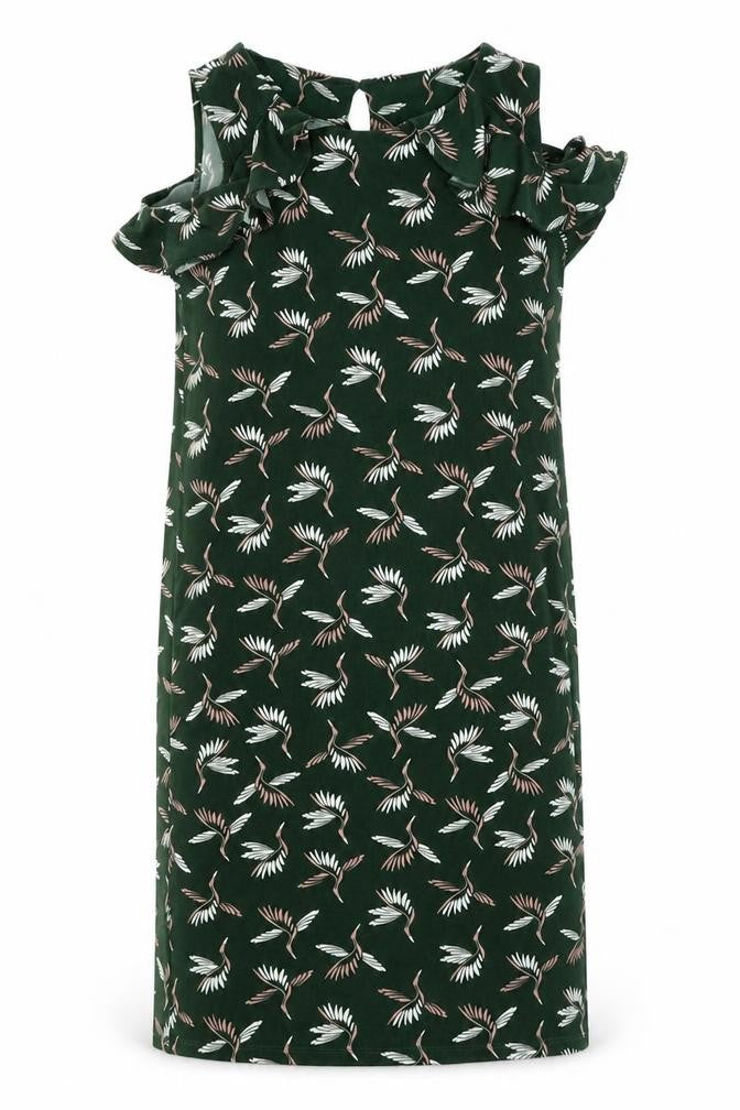 Front view of Next women’s grey floral pencil dress, size UK 8