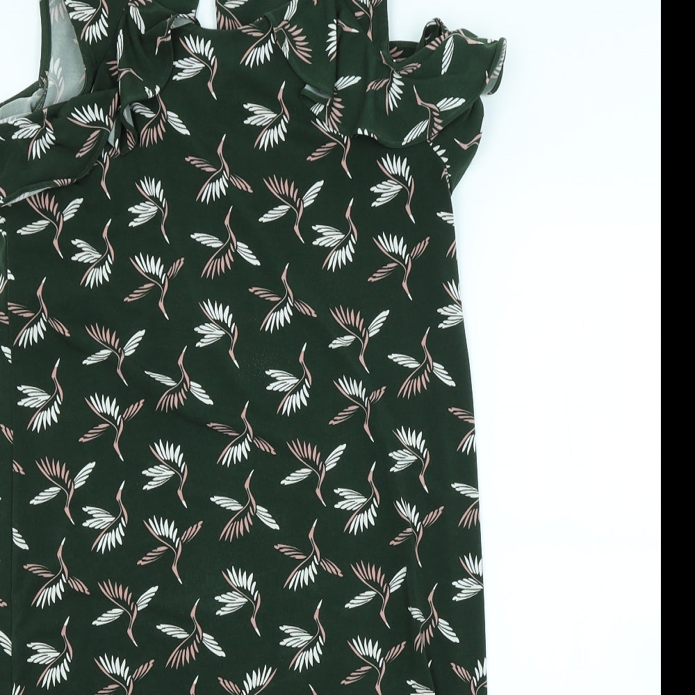 NEXT Womens Grey Floral  Pencil Dress  Size 8