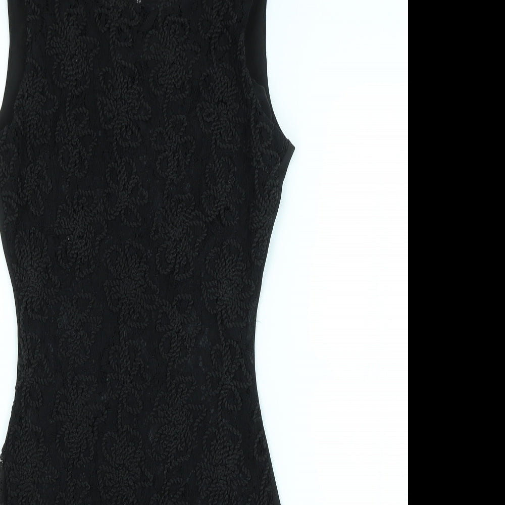 Agenda Womens Black Floral  Pencil Dress  Size 8