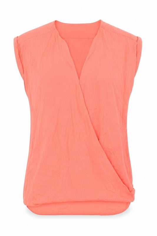 Front view of Atmosphere women’s red basic blouse, size UK 8